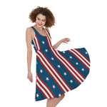 USA Independence Day Pattern Print Women's Sleeveless Dress