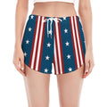 USA Independence Day Pattern Print Women's Split Running Shorts