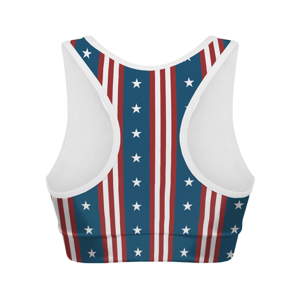 USA Independence Day Pattern Print Women's Sports Bra