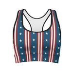 USA Independence Day Pattern Print Women's Sports Bra