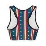 USA Independence Day Pattern Print Women's Sports Bra