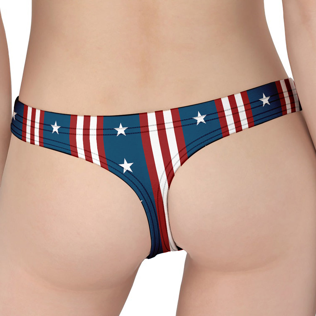 USA Independence Day Pattern Print Women's Thong