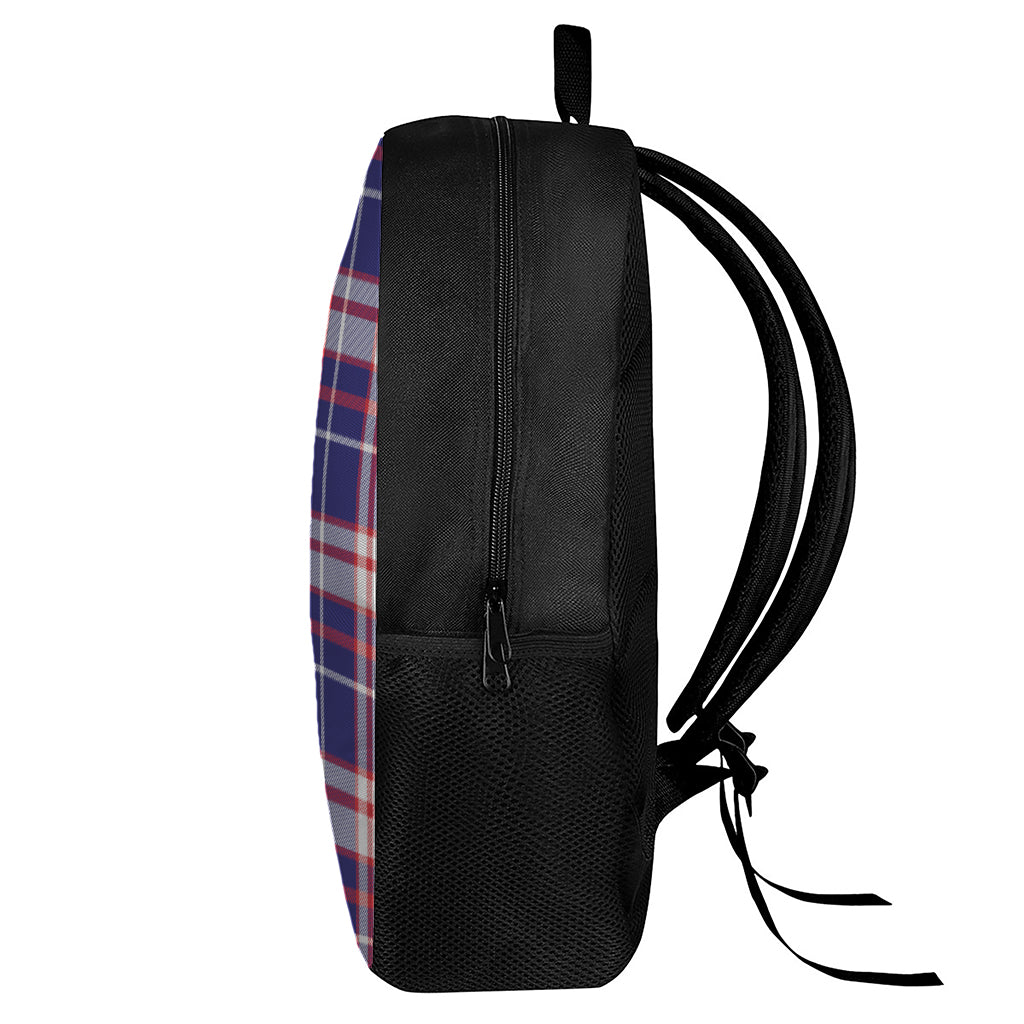 USA Patriotic Plaid Print 17 Inch Backpack