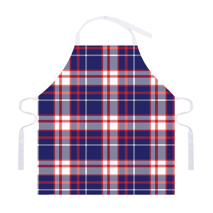 USA Patriotic Plaid Print Adjustable Apron