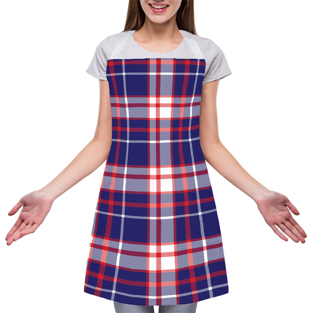 USA Patriotic Plaid Print Adjustable Apron