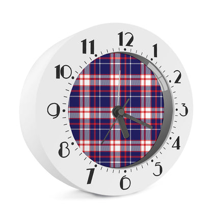 USA Patriotic Plaid Print Alarm Clock