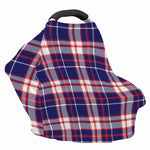 USA Patriotic Plaid Print Baby Seat Cover