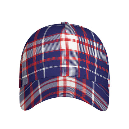 USA Patriotic Plaid Print Baseball Cap