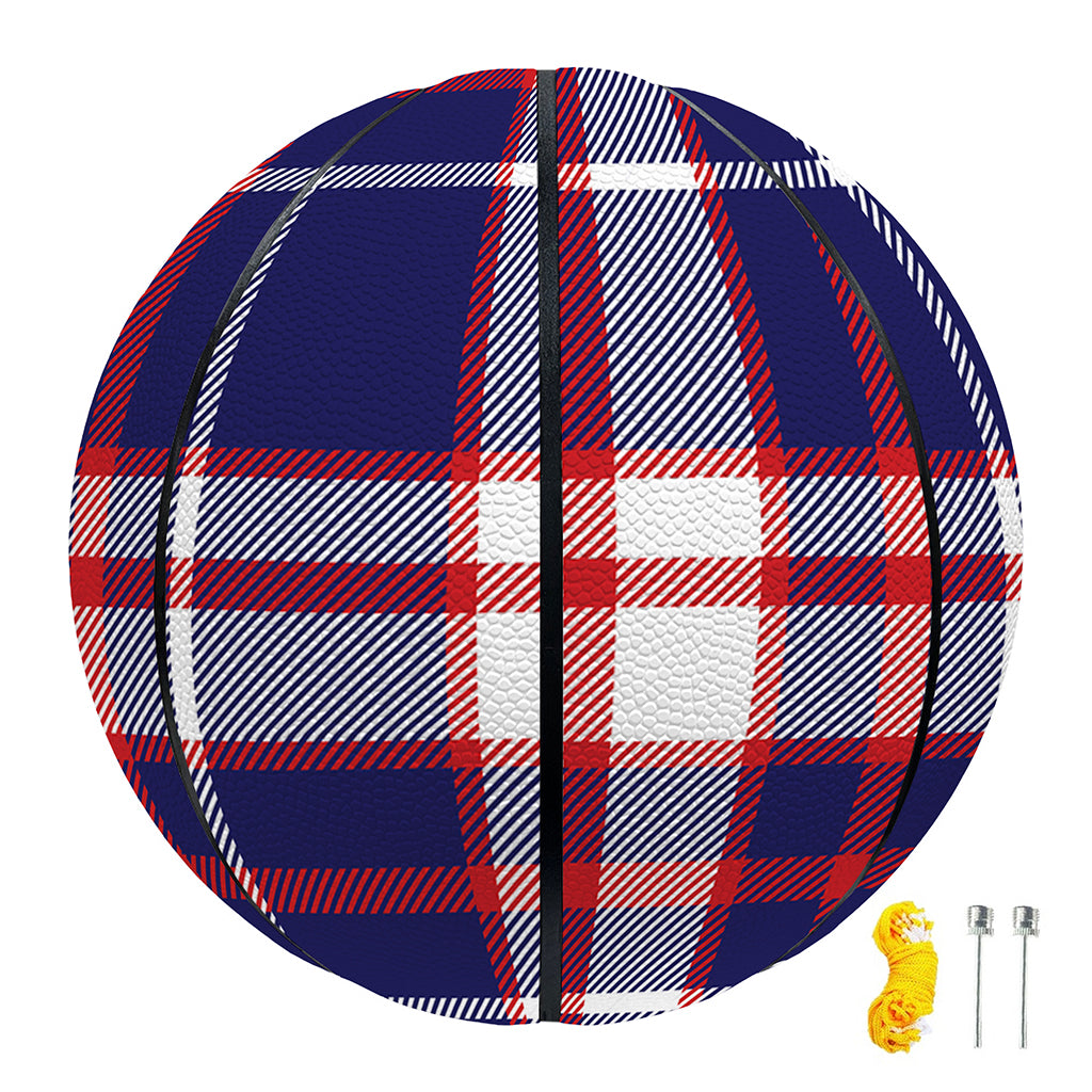 USA Patriotic Plaid Print Basketball