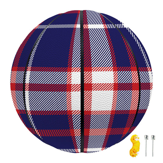 USA Patriotic Plaid Print Basketball