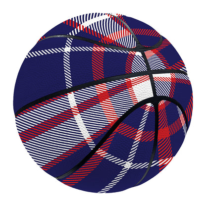USA Patriotic Plaid Print Basketball