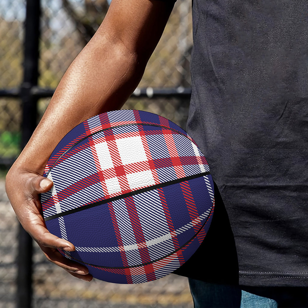 USA Patriotic Plaid Print Basketball
