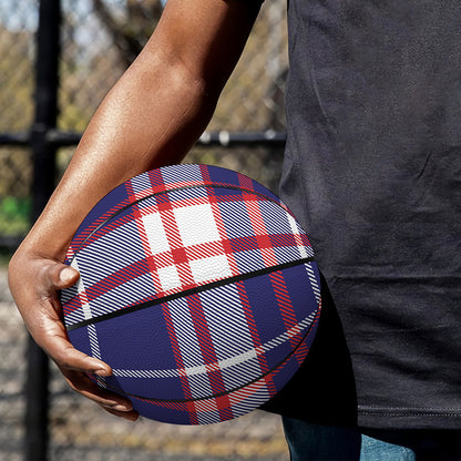 USA Patriotic Plaid Print Basketball
