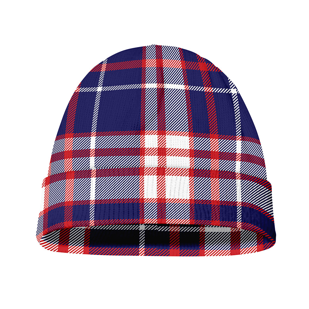 USA Patriotic Plaid Print Beanie