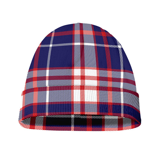 USA Patriotic Plaid Print Beanie