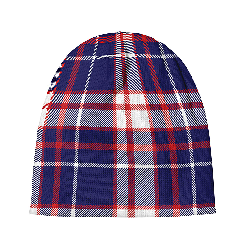 USA Patriotic Plaid Print Beanie