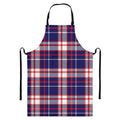 USA Patriotic Plaid Print Bib Apron With Pocket