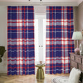 USA Patriotic Plaid Print Dimout Pencil Pleat Curtains