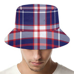 USA Patriotic Plaid Print Bucket Hat