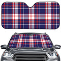 USA Patriotic Plaid Print Car Windshield Sun Shade