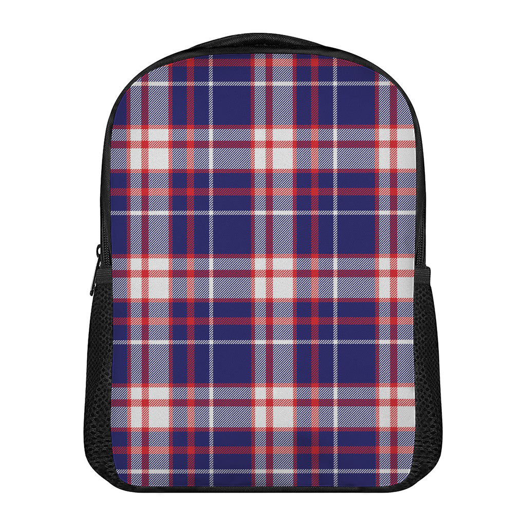 USA Patriotic Plaid Print Casual Backpack