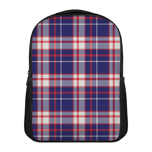 USA Patriotic Plaid Print Casual Backpack