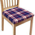 USA Patriotic Plaid Print Chair Cushion Cover
