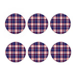 USA Patriotic Plaid Print Coaster Set