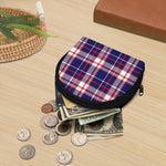 USA Patriotic Plaid Print Coin Purse