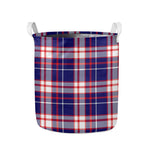 USA Patriotic Plaid Print Collapsible Laundry Basket