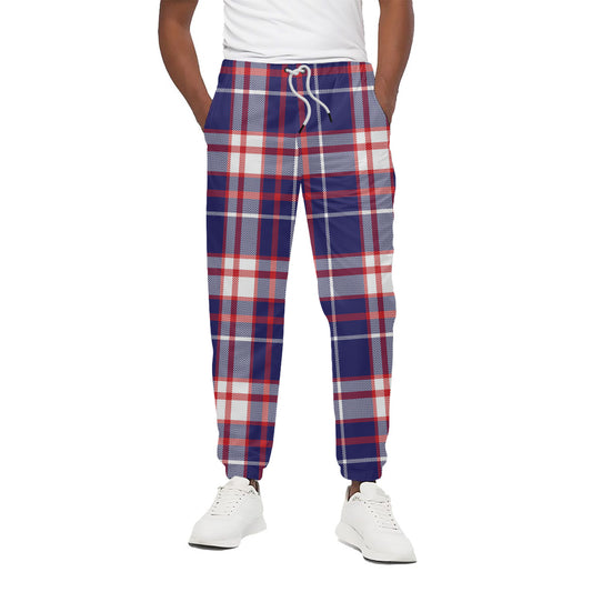 USA Patriotic Plaid Print Cotton Pants