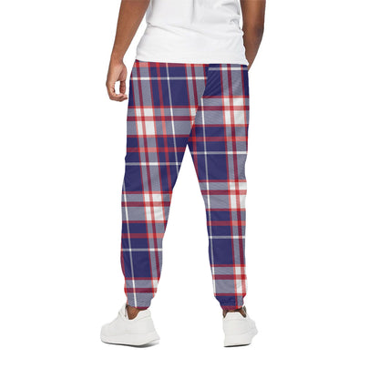 USA Patriotic Plaid Print Cotton Pants