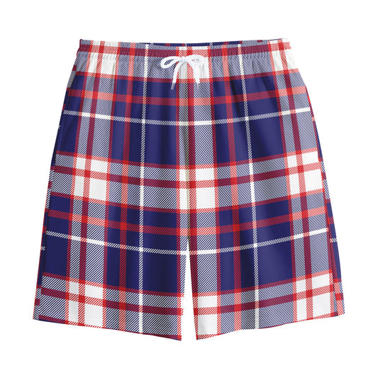 USA Patriotic Plaid Print Cotton Shorts