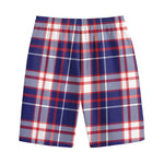 USA Patriotic Plaid Print Cotton Shorts