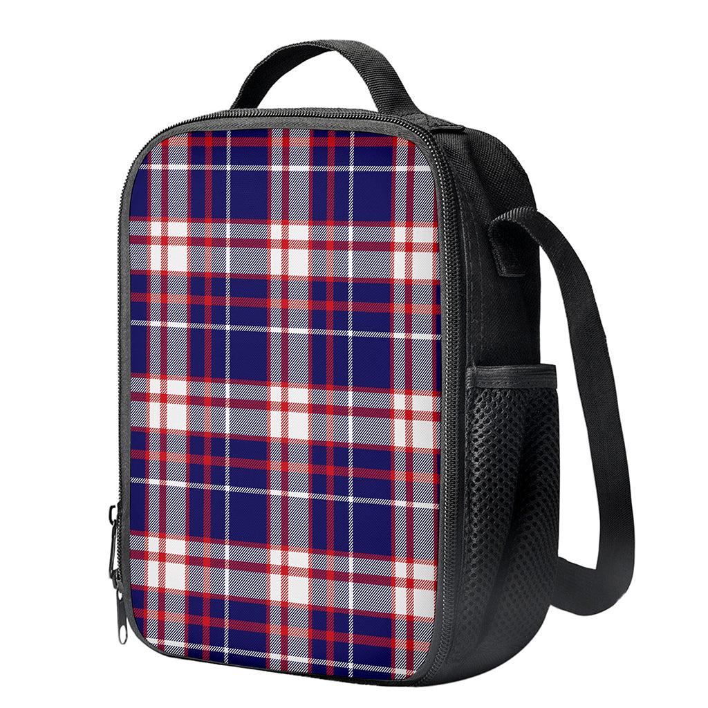 USA Patriotic Plaid Print Crossbody Lunch Bag