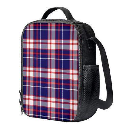 USA Patriotic Plaid Print Crossbody Lunch Bag