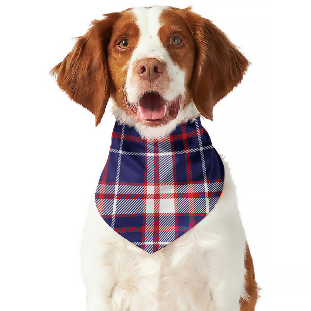 USA Patriotic Plaid Print Dog Bandana