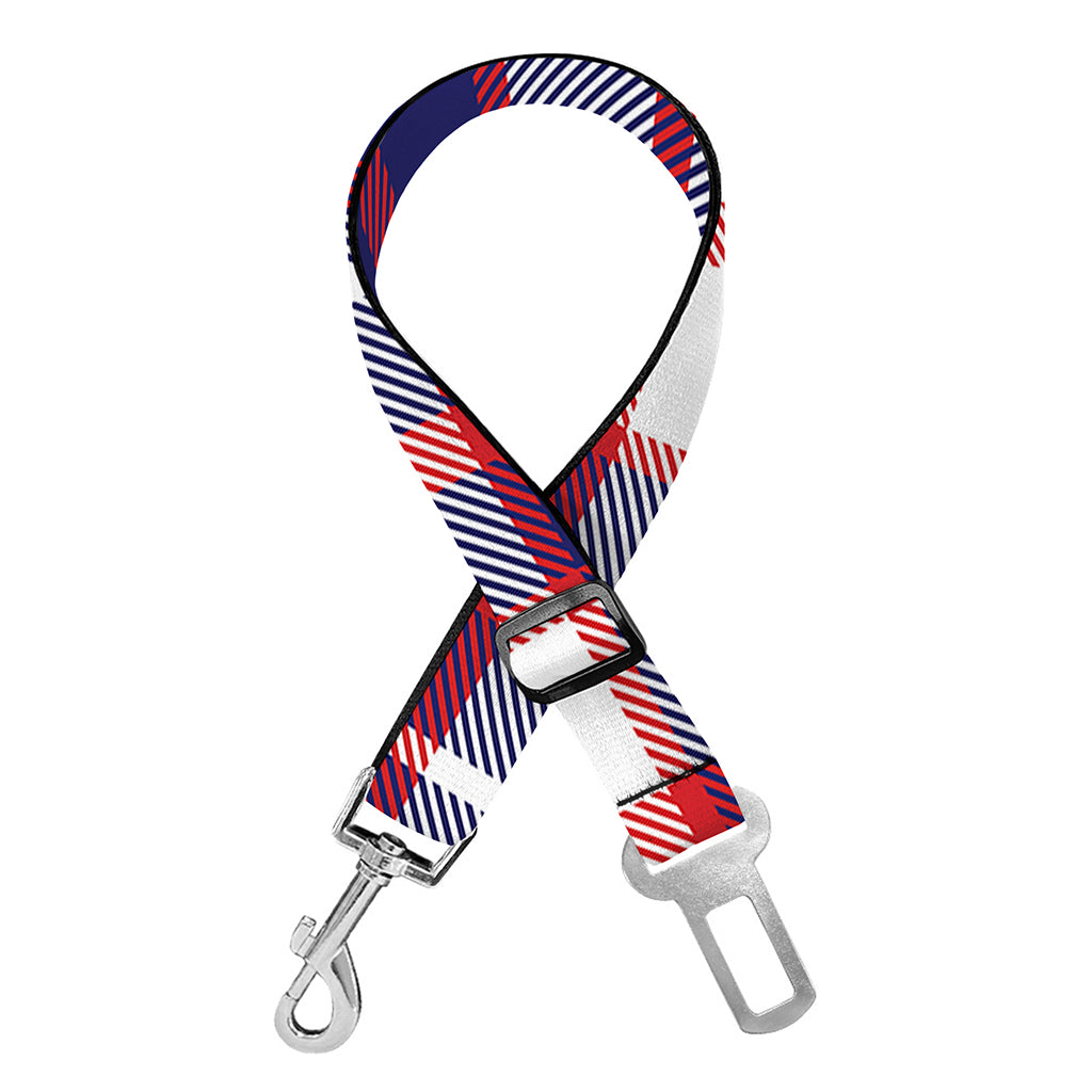 USA Patriotic Plaid Print Dog Seat Belt
