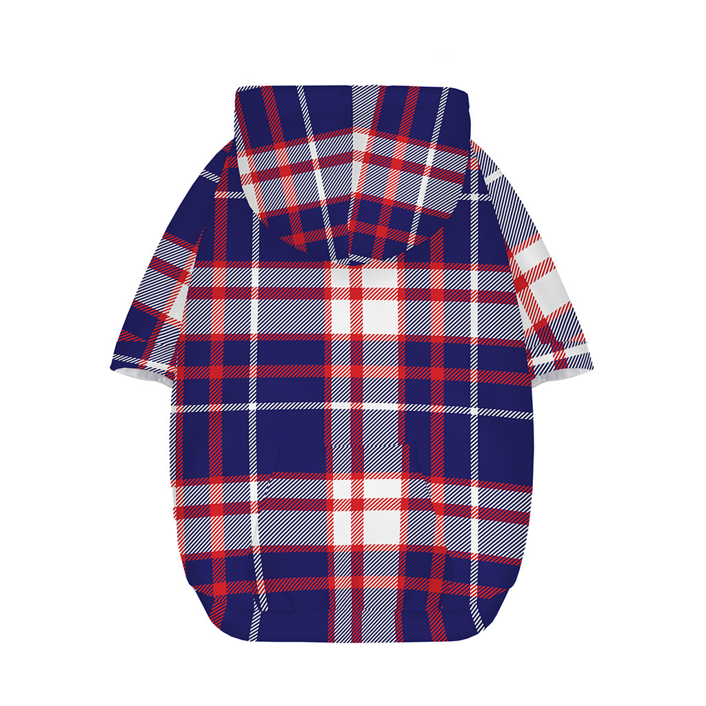 USA Patriotic Plaid Print Dog Zip Up Hoodie
