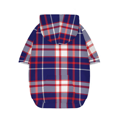 USA Patriotic Plaid Print Dog Zip Up Hoodie