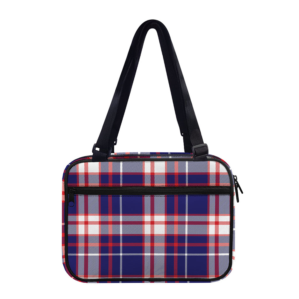 USA Patriotic Plaid Print Double Strap Bible Bag