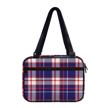 USA Patriotic Plaid Print Double Strap Bible Bag