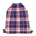 USA Patriotic Plaid Print Drawstring Bag