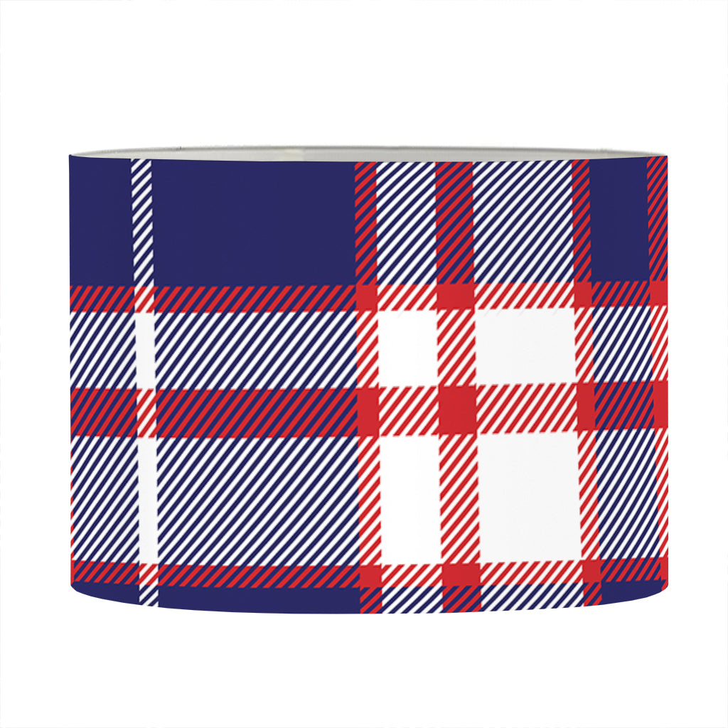 USA Patriotic Plaid Print Drum Lamp Shade