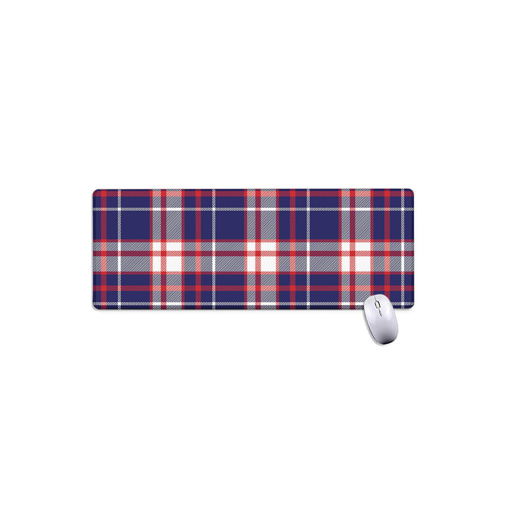 USA Patriotic Plaid Print Extended Mouse Pad
