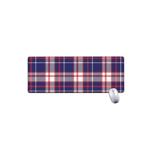 USA Patriotic Plaid Print Extended Mouse Pad