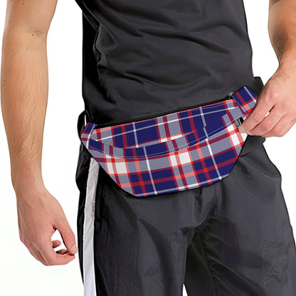 USA Patriotic Plaid Print Fanny Pack