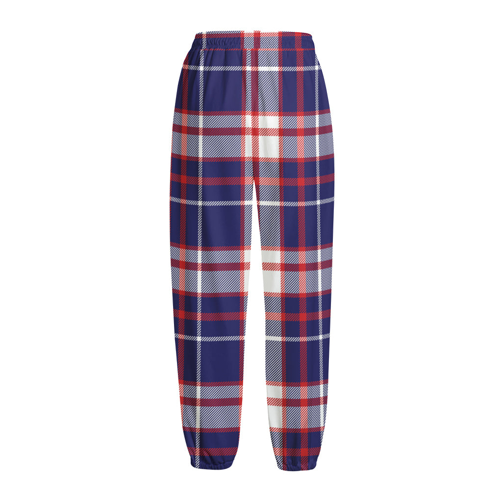 USA Patriotic Plaid Print Fleece Lined Knit Pants