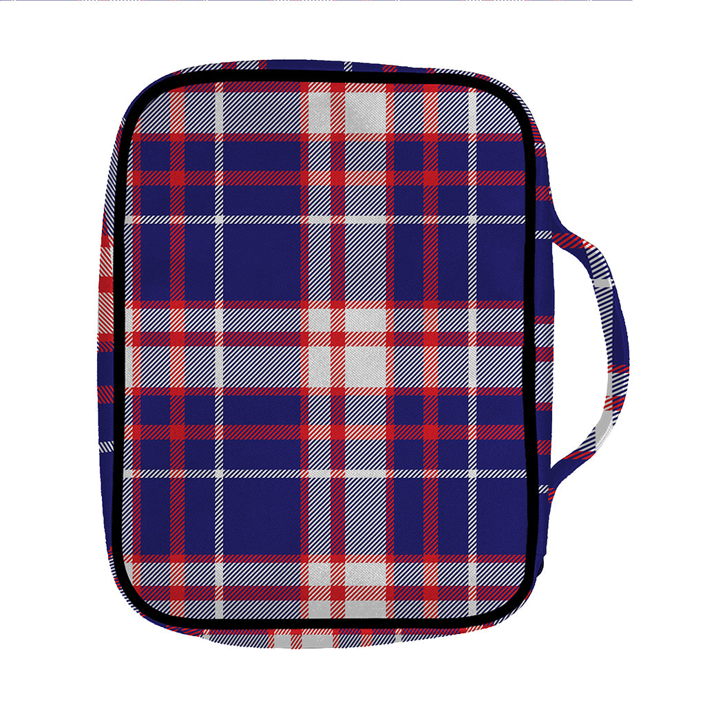 USA Patriotic Plaid Print Front Pocket Bible Bag