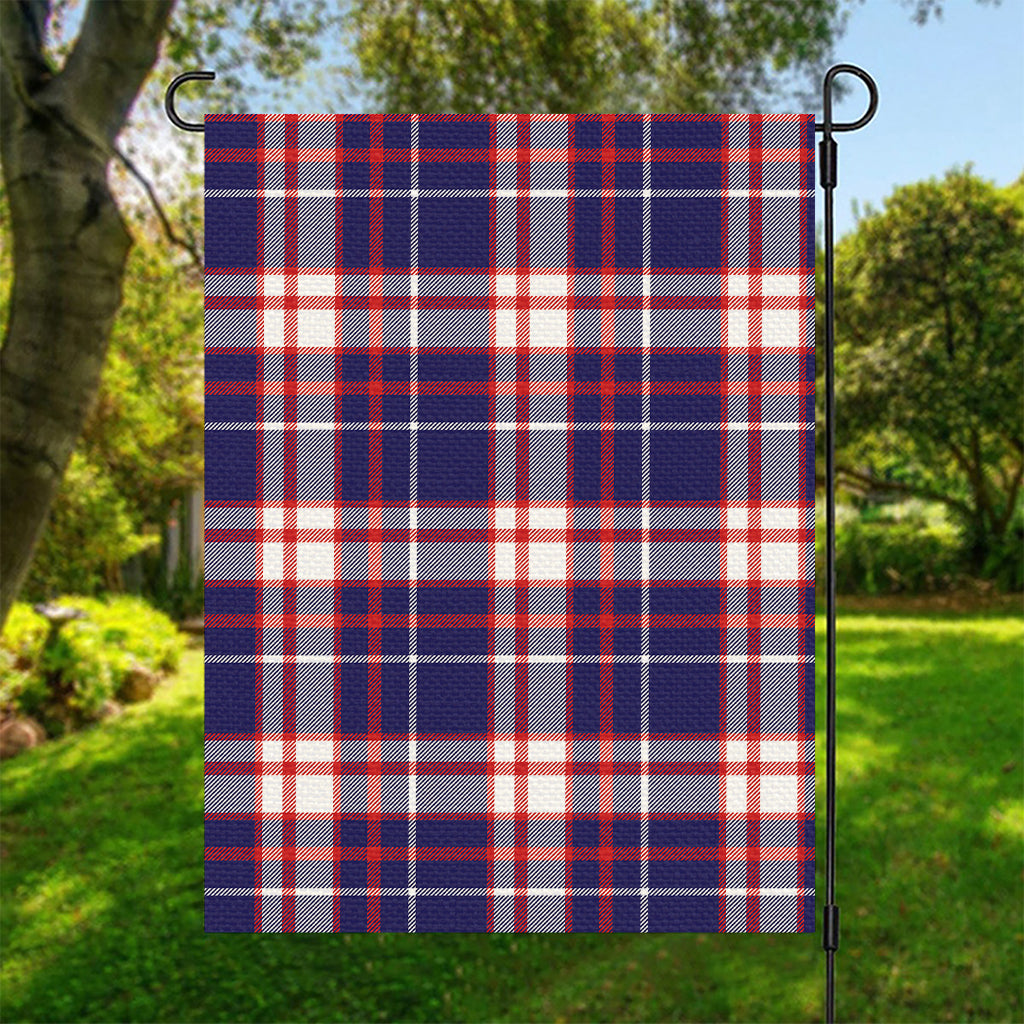USA Patriotic Plaid Print Garden Flag
